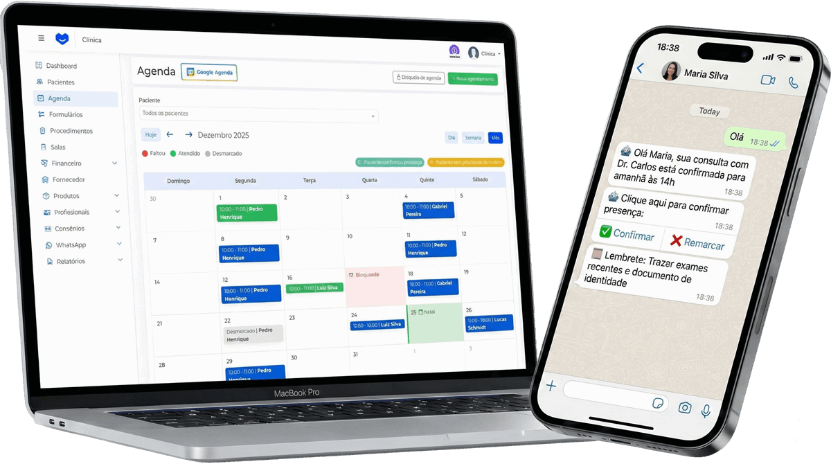 Sistema Clinora - Dashboard e WhatsApp